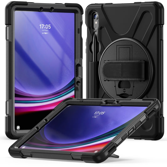 For Galaxy Tab S10 FE / S9 FE / S9 / S8 / S7 Rotatable Kickstand Grip Heavy Duty Hard Rugged Tablet Case(Black) - Other Galaxy Tab PC by buy2fix | Online Shopping UK | buy2fix
