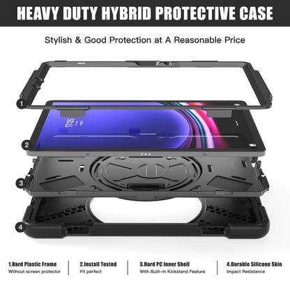 For Galaxy Tab S10 FE / S9 FE / S9 / S8 / S7 Rotatable Kickstand Grip Heavy Duty Hard Rugged Tablet Case(Black) - Other Galaxy Tab PC by buy2fix | Online Shopping UK | buy2fix