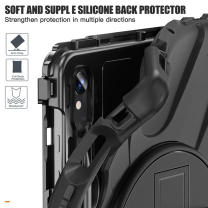 For Galaxy Tab S10 FE / S9 FE / S9 / S8 / S7 Rotatable Kickstand Grip Heavy Duty Hard Rugged Tablet Case(Black) - Other Galaxy Tab PC by buy2fix | Online Shopping UK | buy2fix