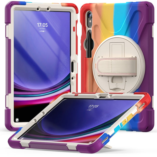 For Galaxy Tab S10 FE / S9 FE / S9 / S8 / S7 Rotary Handle Grab TPU + PC Tablet Case(Colorful Red) - Galaxy Tab S7 by buy2fix | Online Shopping UK | buy2fix