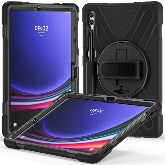 For Samsung Galaxy Tab S9+ / S8+ Rotatable Kickstand Grip Heavy Duty Hard Rugged Tablet Case(Black) - Other Galaxy Tab PC by buy2fix | Online Shopping UK | buy2fix