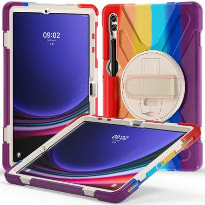 For Samsung Galaxy Tab S9+ / S8+ Rotatable Kickstand Grip Heavy Duty Hard Rugged Tablet Case(Colorful Red) - Other Galaxy Tab PC by buy2fix | Online Shopping UK | buy2fix