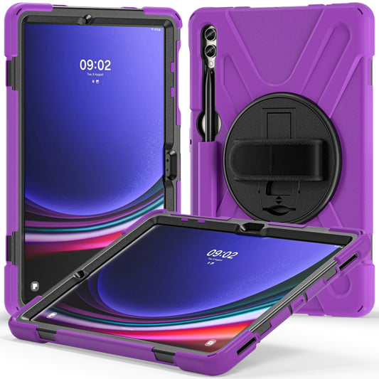 For Samsung Galaxy Tab S9+ / S8+ Rotatable Kickstand Grip Heavy Duty Hard Rugged Tablet Case(Purple) - Other Galaxy Tab PC by buy2fix | Online Shopping UK | buy2fix
