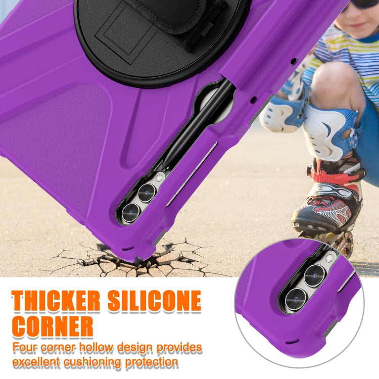 For Samsung Galaxy Tab S9+ / S8+ Rotatable Kickstand Grip Heavy Duty Hard Rugged Tablet Case(Purple) - Other Galaxy Tab PC by buy2fix | Online Shopping UK | buy2fix