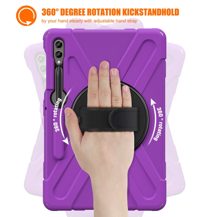 For Samsung Galaxy Tab S9+ / S8+ Rotatable Kickstand Grip Heavy Duty Hard Rugged Tablet Case(Purple) - Other Galaxy Tab PC by buy2fix | Online Shopping UK | buy2fix