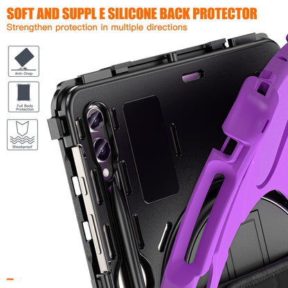 For Samsung Galaxy Tab S9+ / S8+ Rotatable Kickstand Grip Heavy Duty Hard Rugged Tablet Case(Purple) - Other Galaxy Tab PC by buy2fix | Online Shopping UK | buy2fix