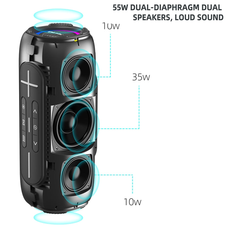 HOPESTAR P32Max 55W IPX6 Waterproof Portable Wireless Bluetooth Speaker(Camouflage) - Desktop Speaker by HOPESTAR | Online Shopping UK | buy2fix