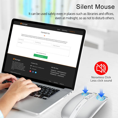 HXSJ M113 2400DPI Dual Mode 2.4GHz + Bluetooth 5.1 Wireless Mouse(Space Silver) - Wireless Mice by HXSJ | Online Shopping UK | buy2fix