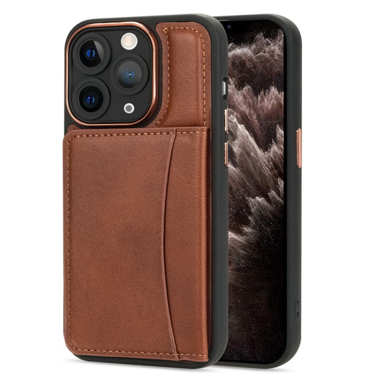For iPhone 11 Pro Max Multifunctional Magsafe Magnetic Card Bag Phone Case(Brown) by buy2fix