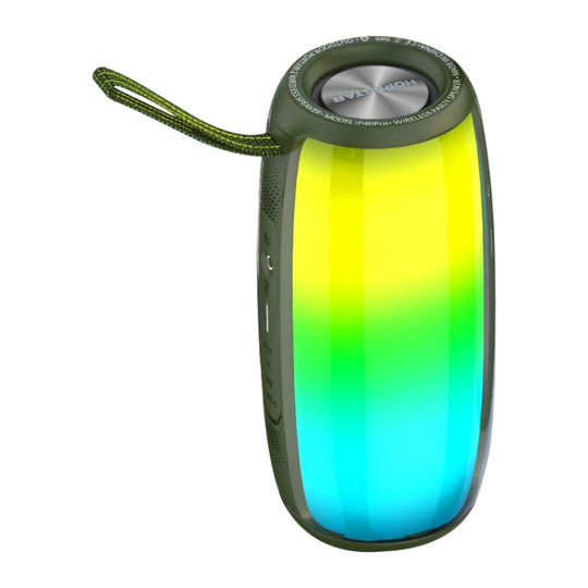 HOPESTAR P40 Pro IPX6 Waterproof RGB Light Wireless Bluetooth Speaker(Army Green)