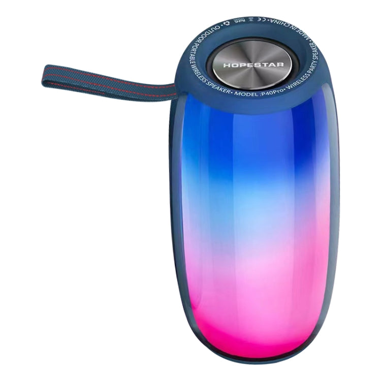 HOPESTAR P40 Pro IPX6 Waterproof RGB Light Wireless Bluetooth Speaker(Blue) - Waterproof Speaker by HOPESTAR | Online Shopping UK | buy2fix