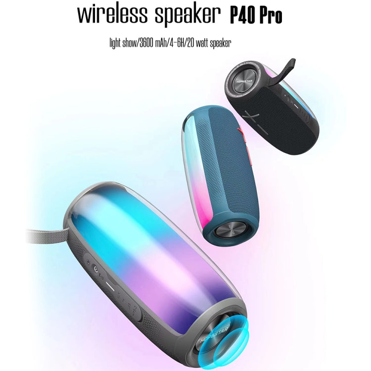 HOPESTAR P40 Pro IPX6 Waterproof RGB Light Wireless Bluetooth Speaker(Army Green) - Waterproof Speaker by HOPESTAR | Online Shopping UK | buy2fix