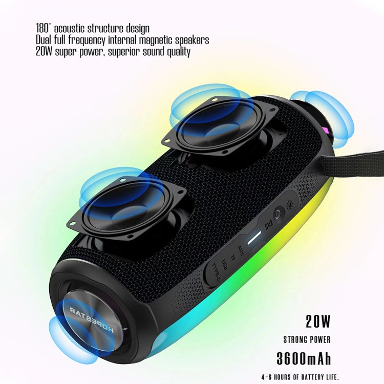 HOPESTAR P40 Pro IPX6 Waterproof RGB Light Wireless Bluetooth Speaker(Army Green) - Waterproof Speaker by HOPESTAR | Online Shopping UK | buy2fix