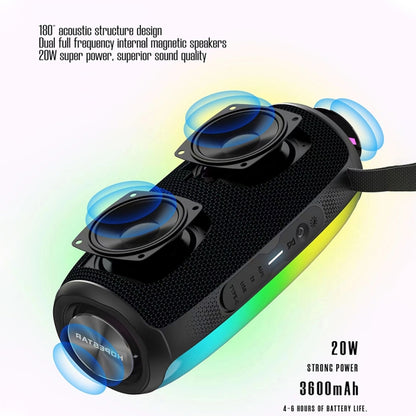 HOPESTAR P40 Pro IPX6 Waterproof RGB Light Wireless Bluetooth Speaker(Army Green) - Waterproof Speaker by HOPESTAR | Online Shopping UK | buy2fix