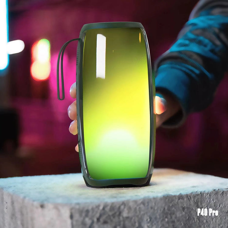HOPESTAR P40 Pro IPX6 Waterproof RGB Light Wireless Bluetooth Speaker(Army Green) - Waterproof Speaker by HOPESTAR | Online Shopping UK | buy2fix