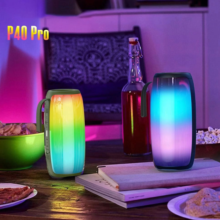 HOPESTAR P40 Pro IPX6 Waterproof RGB Light Wireless Bluetooth Speaker(Army Green) - Waterproof Speaker by HOPESTAR | Online Shopping UK | buy2fix