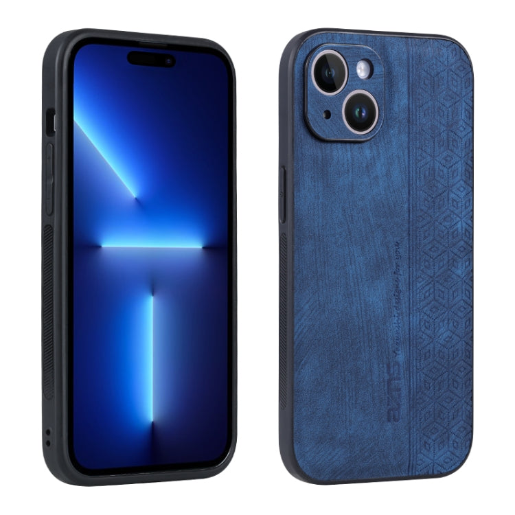 For iPhone 15 Plus AZNS 3D Embossed Skin Feel Phone Case(Sapphire Blue) - iPhone 15 Plus Cases by AZNS | Online Shopping UK | buy2fix
