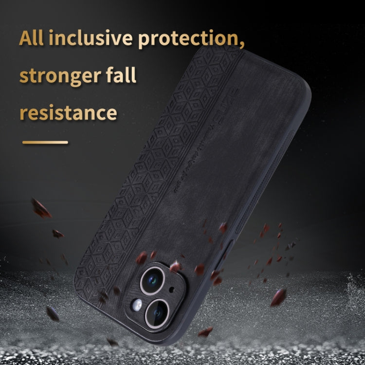 For iPhone 15 AZNS 3D Embossed Skin Feel Phone Case(Black) - iPhone 15 Cases by AZNS | Online Shopping UK | buy2fix