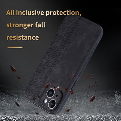 For iPhone 15 AZNS 3D Embossed Skin Feel Phone Case(Black) - iPhone 15 Cases by AZNS | Online Shopping UK | buy2fix