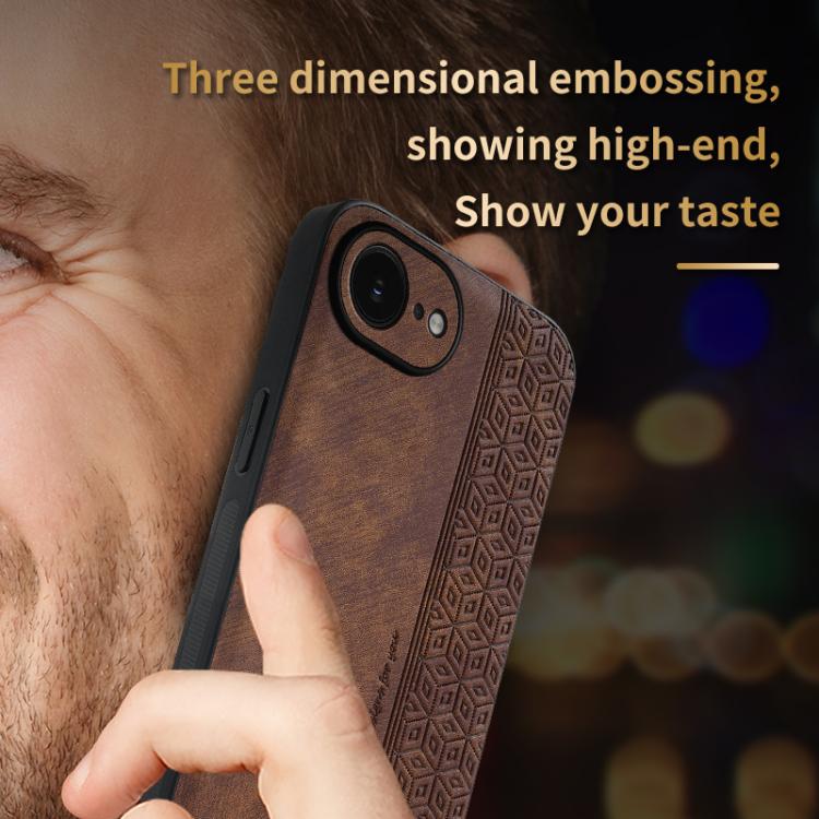 For iPhone 16e AZNS 3D Embossed Skin Feel Phone Case(Sapphire Blue) - iPhone 16e Cases by AZNS | Online Shopping UK | buy2fix