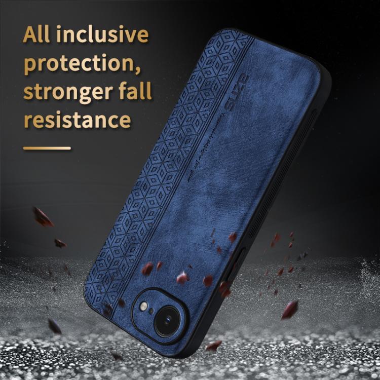 For iPhone 16e AZNS 3D Embossed Skin Feel Phone Case(Brown) - iPhone 16e Cases by AZNS | Online Shopping UK | buy2fix