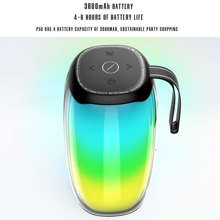 HOPESTAR P50 IPX6 Waterproof Outdoor Portable RGB Light Bluetooth Speaker(Grey) - Waterproof Speaker by HOPESTAR | Online Shopping UK | buy2fix