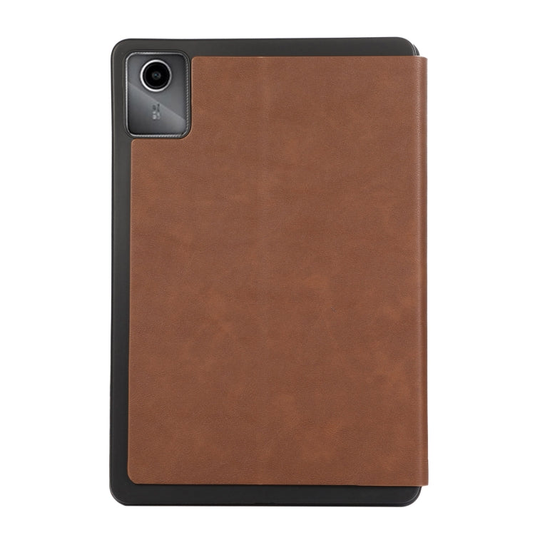 For Lenovo Tab M11 / Xiaoxin Pad 11 2024 Simple Crazy Horse Leather Tablet Case(Brown) - Lenovo by buy2fix | Online Shopping UK | buy2fix