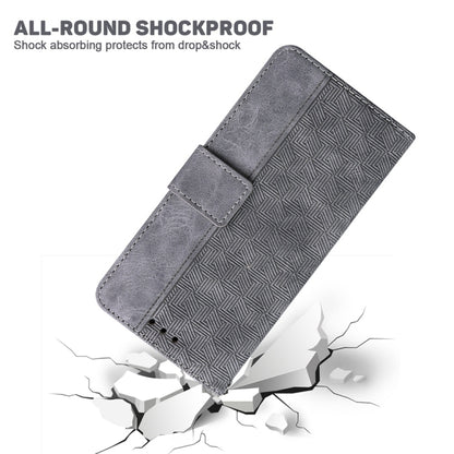 For OnePlus 13 Geometric Embossed Leather Phone Case(Grey) - OnePlus Cases by buy2fix | Online Shopping UK | buy2fix