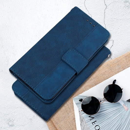 For OnePlus 13 Geometric Embossed Leather Phone Case(Blue) - OnePlus Cases by buy2fix | Online Shopping UK | buy2fix