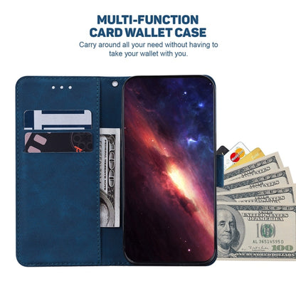 For OnePlus 13 Geometric Embossed Leather Phone Case(Blue) - OnePlus Cases by buy2fix | Online Shopping UK | buy2fix