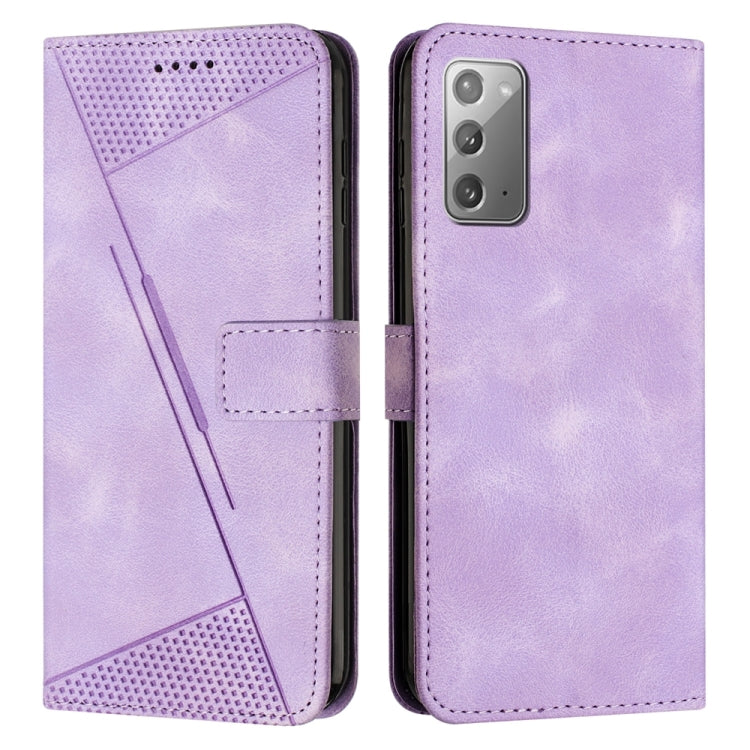 For Samsung Galaxy Note20 Dream Triangle Leather Phone Case with Long Lanyard(Purple) by buy2fix