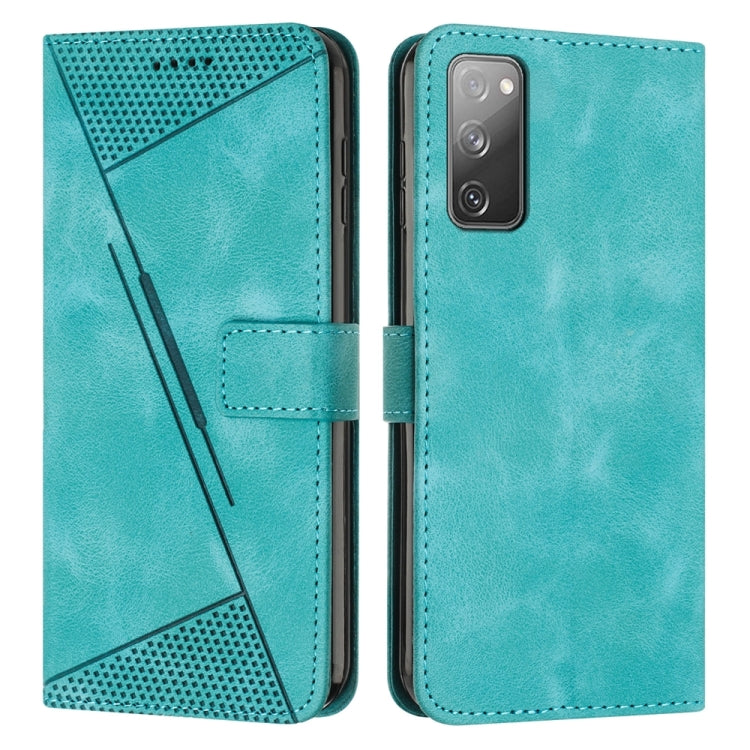 For Samsung Galaxy S20 FE Dream Triangle Leather Phone Case with Long Lanyard(Green) by buy2fix