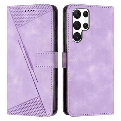 For Samsung Galaxy S22 Ultra 5G Dream Triangle Leather Phone Case with Long Lanyard(Purple) by buy2fix