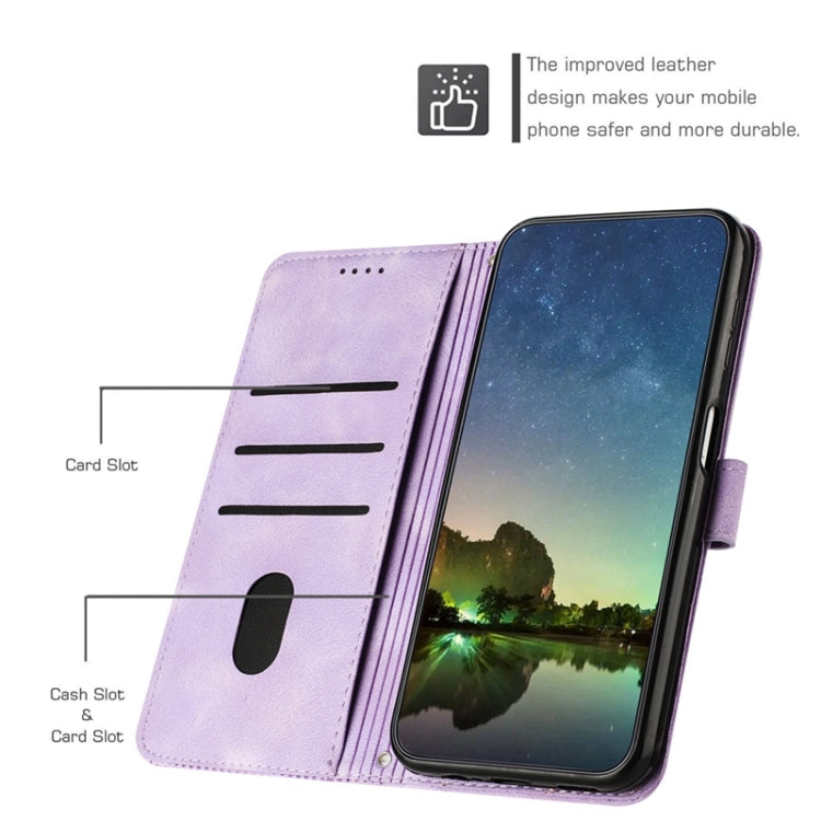 For Samsung Galaxy S22 Ultra 5G Dream Triangle Leather Phone Case with Long Lanyard(Purple) by buy2fix