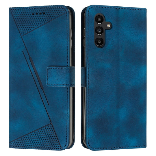 For Samsung Galaxy M15 / F15 Dream Triangle Leather Phone Case with Long Lanyard(Blue)
