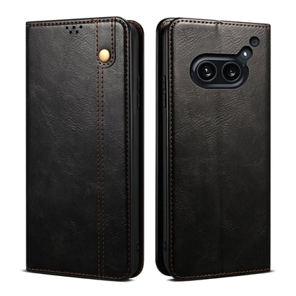 For Nothing Phone 2A Oil Wax Crazy Horse Texture Leather Phone Case(Black) - Nothing Cases by buy2fix | Online Shopping UK | buy2fix