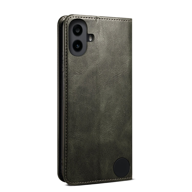 For Nothing CMF Phone 1 Oil Wax Crazy Horse Texture Leather Phone Case(Green) - Nothing Cases by buy2fix | Online Shopping UK | buy2fix