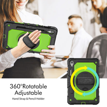 For Samsung Galaxy Tab S8 / S7 Silicone Hybrid PC Tablet Protective Case(Black+Yellow Green) - Galaxy Tab S8 Cases by buy2fix | Online Shopping UK | buy2fix