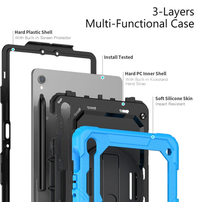 For Samsung Galaxy Tab S8 / S7 Silicone Hybrid PC Tablet Protective Case(Light Blue+Black) - Galaxy Tab S8 Cases by buy2fix | Online Shopping UK | buy2fix