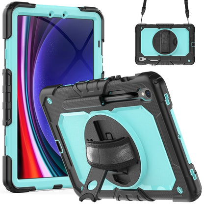 For Samsung Galaxy Tab S8 / S7 Silicone Hybrid PC Tablet Protective Case(Black+Light Blue) - Galaxy Tab S8 Cases by buy2fix | Online Shopping UK | buy2fix
