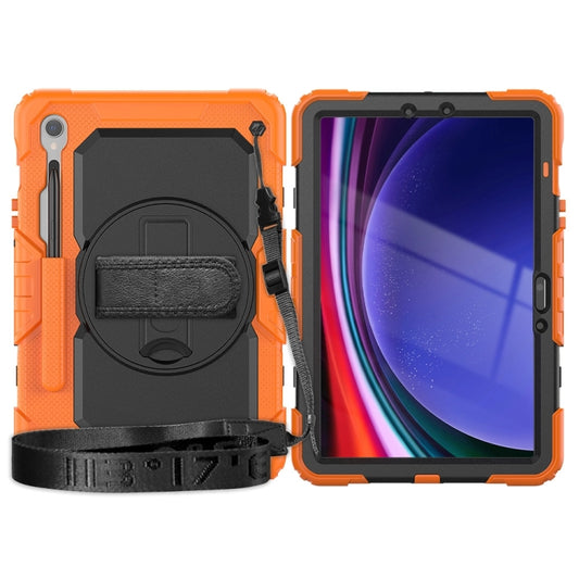 For Samsung Galaxy Tab S9 / S9 FE Silicone Hybrid PC Tablet Protective Case(Orange+Black) - Galaxy Tab S9 Cases by buy2fix | Online Shopping UK | buy2fix