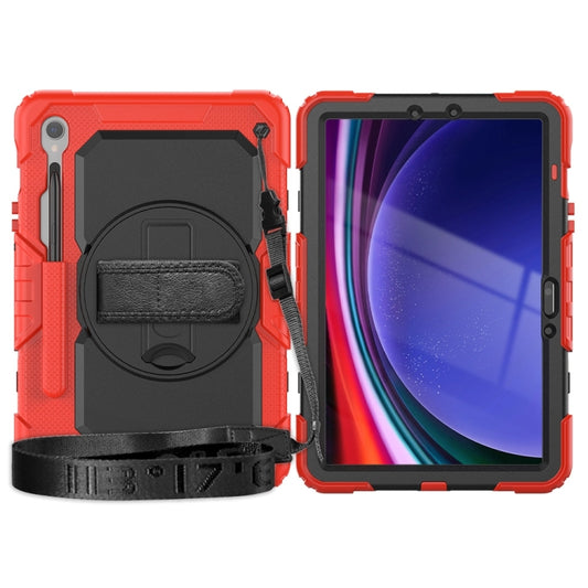 For Samsung Galaxy Tab S9 / S9 FE Silicone Hybrid PC Tablet Protective Case(Red+Black) - Galaxy Tab S9 Cases by buy2fix | Online Shopping UK | buy2fix