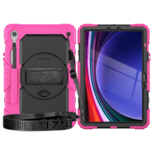 For Samsung Galaxy Tab S9 / S9 FE Silicone Hybrid PC Tablet Protective Case(Rose Red+Black) - Galaxy Tab S9 Cases by buy2fix | Online Shopping UK | buy2fix