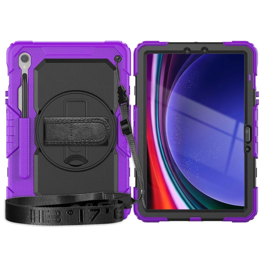 For Samsung Galaxy Tab S9 / S9 FE Silicone Hybrid PC Tablet Protective Case(Purple+Black) - Galaxy Tab S9 Cases by buy2fix | Online Shopping UK | buy2fix