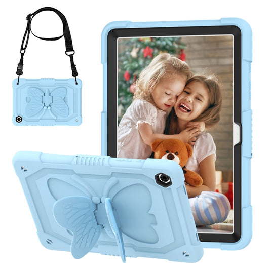 For Samsung Galaxy Tab A9+ Butterfly Kickstand Heavy Duty Hard Rugged Tablet Case(Ice Blue) - Galaxy Tab A9+ by buy2fix | Online Shopping UK | buy2fix
