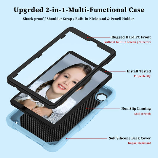 For Samsung Galaxy Tab A9 Butterfly Kickstand Heavy Duty Hard Rugged Tablet Case(Ice Blue) - Galaxy Tab A9 by buy2fix | Online Shopping UK | buy2fix