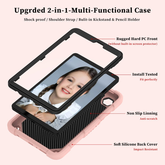 For Samsung Galaxy Tab A9 Butterfly Kickstand Heavy Duty Hard Rugged Tablet Case(Rose Pink) - Galaxy Tab A9 by buy2fix | Online Shopping UK | buy2fix