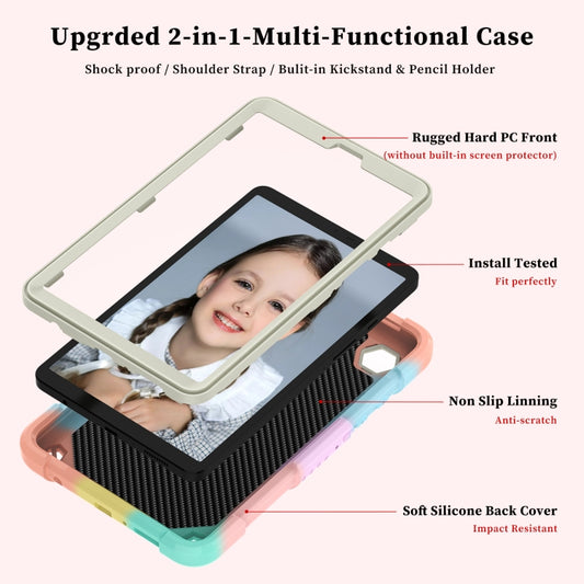 For Samsung Galaxy Tab A9 Butterfly Kickstand Heavy Duty Hard Rugged Tablet Case(Colorful Rose Gold) - Galaxy Tab A9 by buy2fix | Online Shopping UK | buy2fix