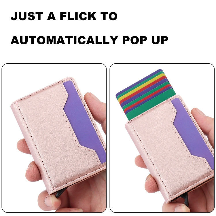 For iPhone 15 Pro RFID Anti-theft Detachable Card Bag Leather Phone Case(Pink) - iPhone 15 Pro Cases by buy2fix | Online Shopping UK | buy2fix