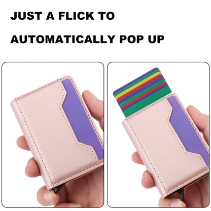 For iPhone 15 Pro RFID Anti-theft Detachable Card Bag Leather Phone Case(Pink) - iPhone 15 Pro Cases by buy2fix | Online Shopping UK | buy2fix